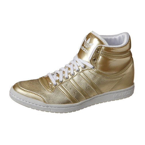 TOP TEN - botki na koturnie - adidas Originals - kolor złoty