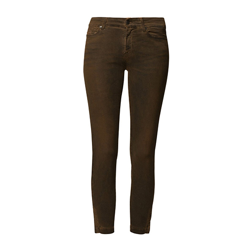 TAILORED CROP SKINNY - jeansy slim fit - 7 for all mankind - kolor brązowy