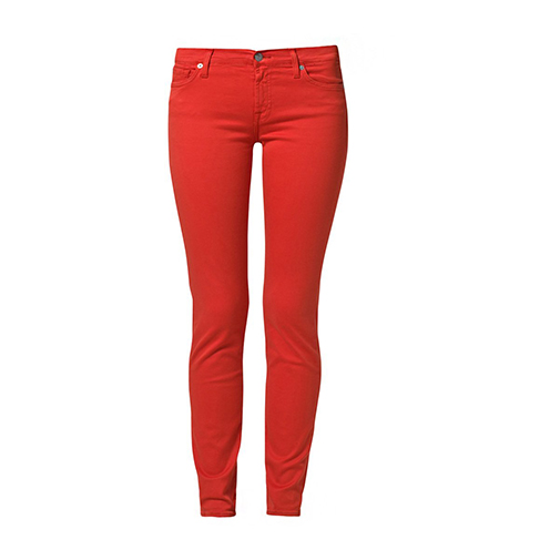 THE SKINNY - jeansy slim fit - 7 for all mankind - kolor czerwony