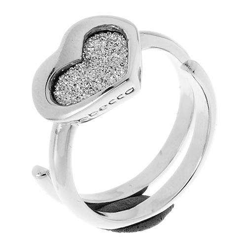 MON AMOUR - pierścionek - Rebecca - kolor srebrny