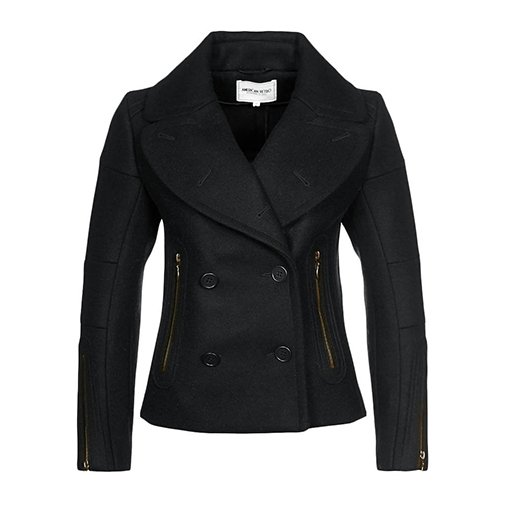 PUCK - płaszcz wełniany /płaszcz klasyczny - American Retro - kolor czarny