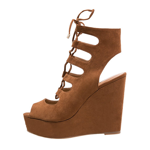 JENNELLE - sandały na koturnie - ALDO - kolor brązowy