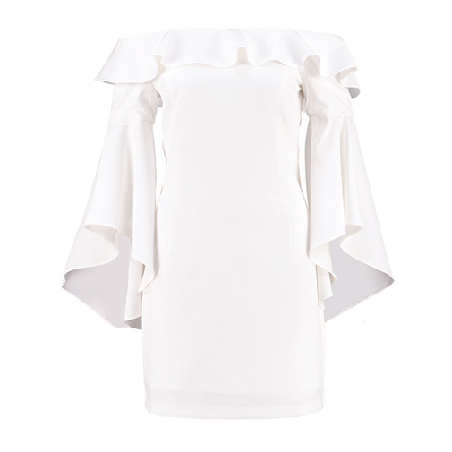 MICA - sukienka koktajlowa - Bardot - kolor biały