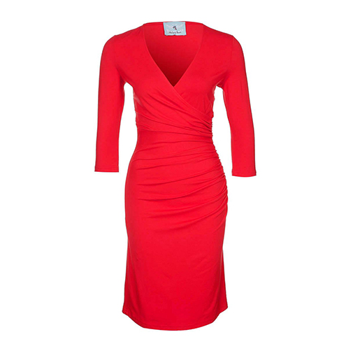 EDITH - sukienka z dżerseju - Andrea & Renato - kolor czerwony