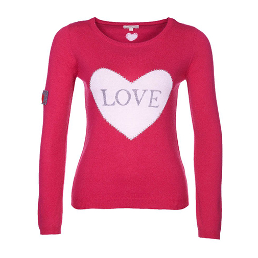 LOVE HEART - sweter - Alison White - kolor różowy