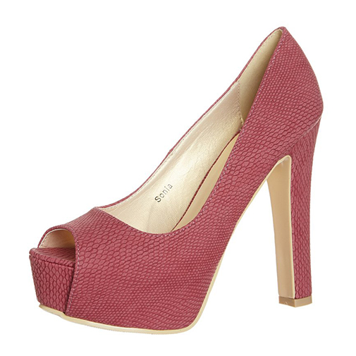 SONIA - szpilki peep toe - Sugarfree Shoes - kolor różowy