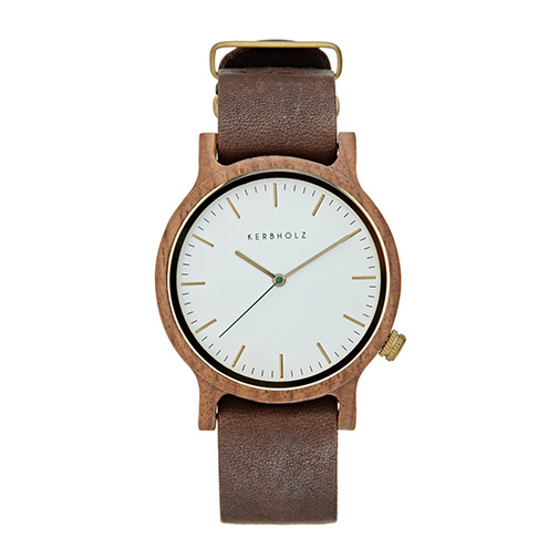 WALTER - zegarek - Kerbholz - kolor brązowy
