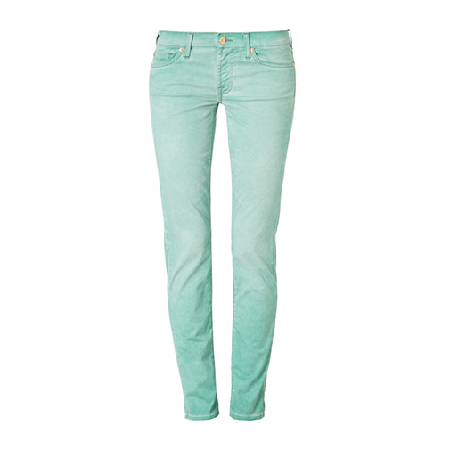 ROXANNE - jeansy slim fit zielony - 7 for all mankind - kolor turkusowy