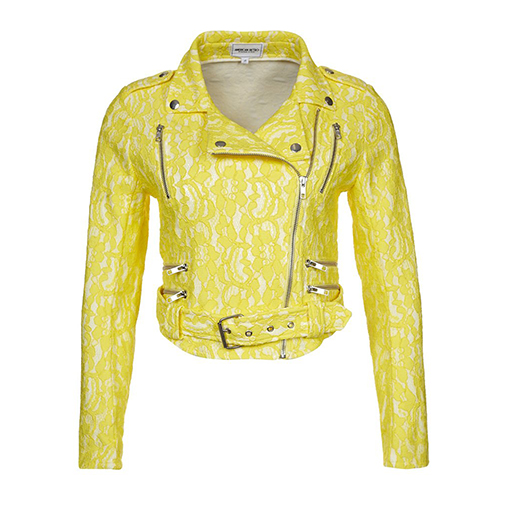 CYNTHIA - kurtka wiosenna - American Retro - kolor żółty