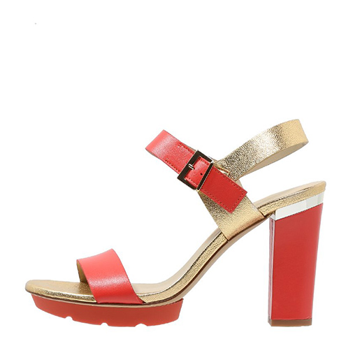 COCKTAIL - sandały na platformie - ANAKI - kolor czerwony