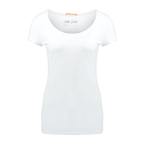 TAFAME - t-shirt basic - BOSS Orange - kolor biały